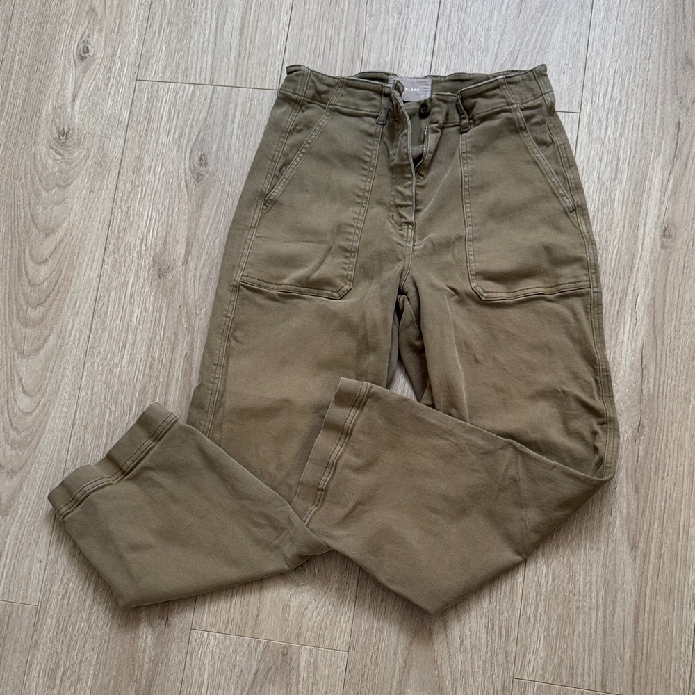 Everlane olive wide leg jeans